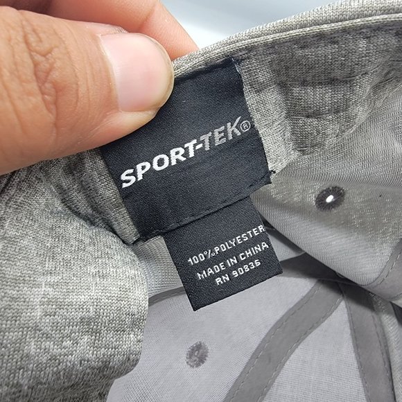 Sport Tek White Cap Gray Golf Hat Adjustable Lightweight Outdoors Casual - Picture 8 of 9